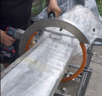 Powered Håndholdt Orbital Wrapper | Bærbar Stretch Film Maskine for Pipes, Lumber & Long Products HROW-450 - Tapeindpakningsmaskine